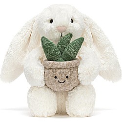 Cream Bunny with Plant