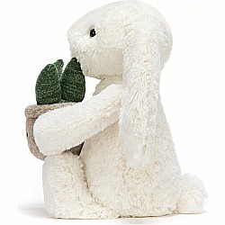 Cream Bunny with Plant