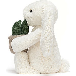 Cream Bunny with Plant