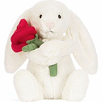 Cream Bunny with Rose