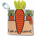 JellyCat I Am A Carrot Book activity crinkle fabric liftable flap
