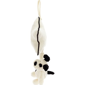 Bashful Black and Cream Puppy Musical Pull