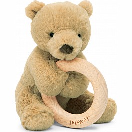 JellyCats Shooshu Bear Wooden Ring Toy