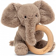 Smudge Elephant Wooden Ring Rattle