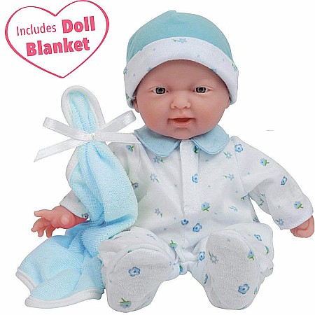 JC Toys La Baby 11-inch Washable Soft Body Boy Baby Doll with Blue outfit and Accessories