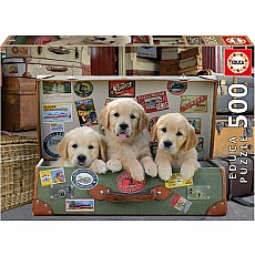 Puppies In The Luggage Educa 500 Piece Puzzle