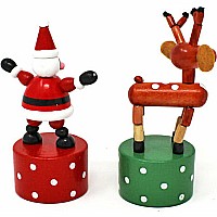 Push Puppet Santa and Reindeer (assorted)