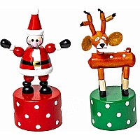 Push Puppet Santa and Reindeer (assorted)