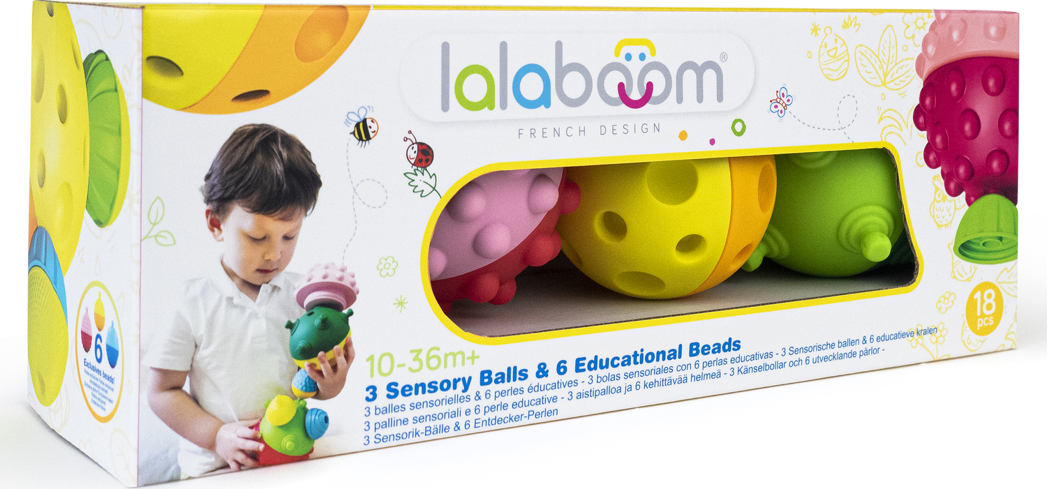 LaLaBoom 3 Sensory Balls And Beads - 18 Pcs - Imagine That Toys