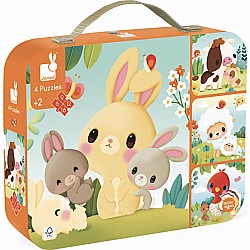 Farm 4 Progressive Animal Suitcase Puzzles