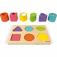 I Wood Shapes & Sounds 6-Block Puzzle