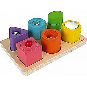 Wood Shapes & Sounds 6-Block Puzzle