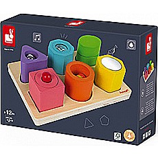 Wood Shapes & Sounds 6-Block Puzzle