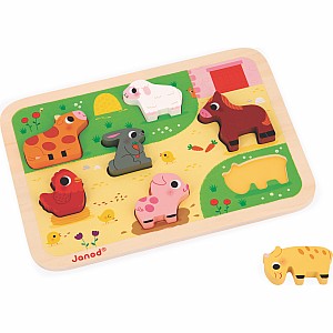 Chunky Wooden Barnyard Puzzle