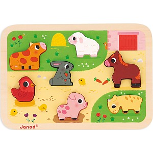 Chunky Wooden Barnyard Puzzle