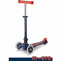 Micro Mini Foldable LED Scooter (Navy Blue/Orange)