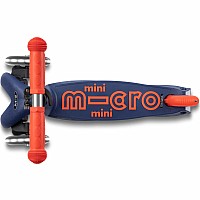 Micro Mini Foldable LED Scooter (Navy Blue/Orange)