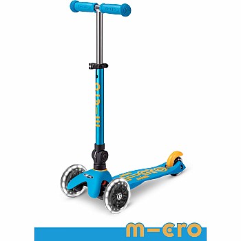 Micro Kickboard Deluxe Mini Foldable LED Scooter, Ocean Blue