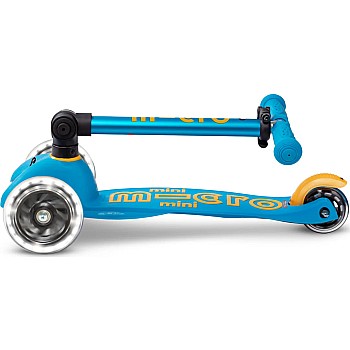 Micro Kickboard Deluxe Mini Foldable LED Scooter, Ocean Blue