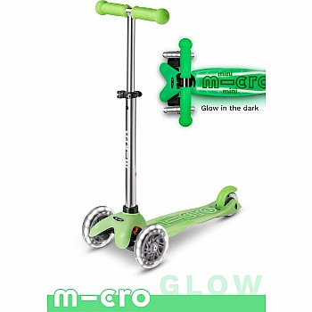 Micro Kickboard Deluxe Mini Glow Plus LED Scooter, Icy Lime