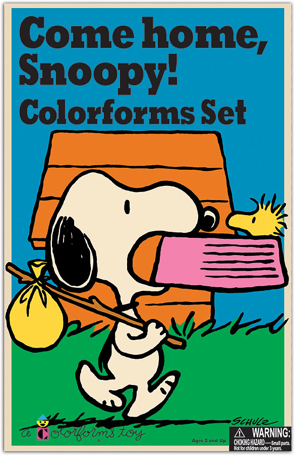 come home snoopy colorforms