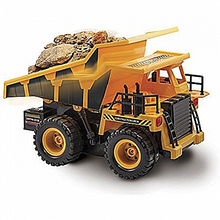 Kid Galaxy Remote Control Dump Truck. 6 Function RC Construction Toy Vehicle, 27 MHz