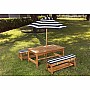 Outdoor Table Chair Set with Cushions Navy Stripes