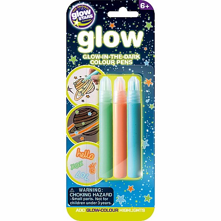 Glow-In-The-Dark Color Pens, 3 Pens