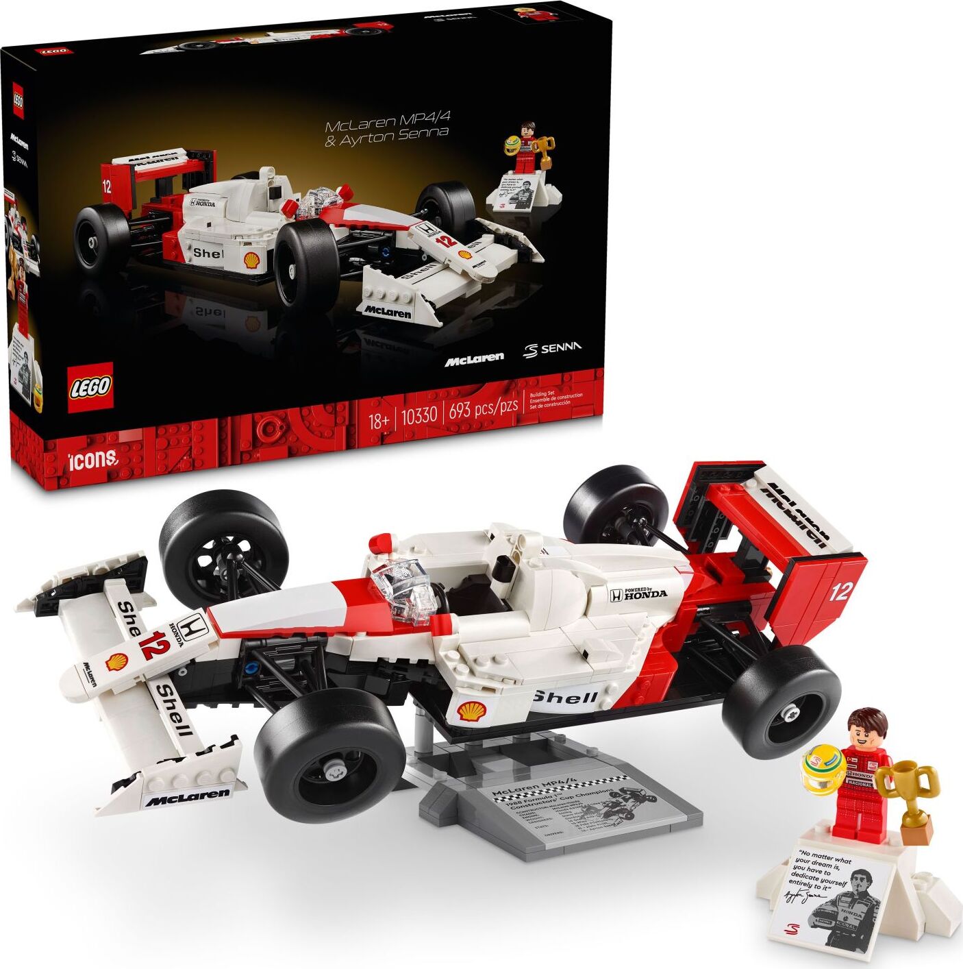 LEGO® Icons: McLaren MP4/4 & Ayrton Senna