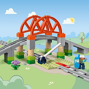  Lego Duplo 10426 Train Bridge and Tracks Expansion Set	