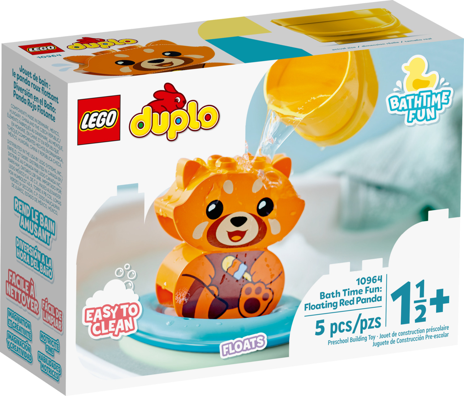 LEGO DUPLO: Bath Time Fun: Floating Red Panda - Imagination Toys