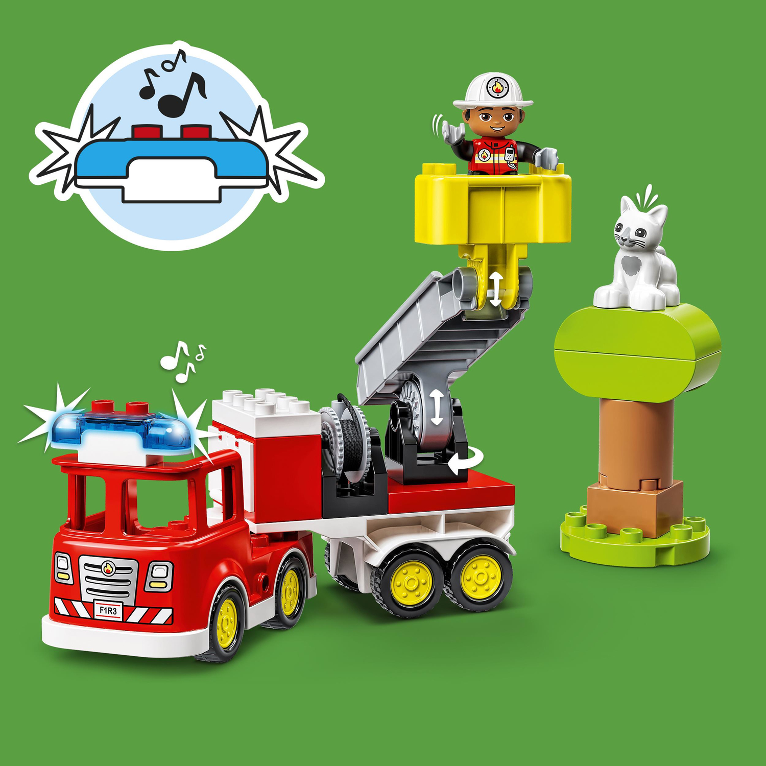 LEGO DUPLO Town Fire Truck 10969 – Juego de juguetes de construcción para  niños y niñas preescolares de 2 a 5 años (21 piezas) – Yaxa Store