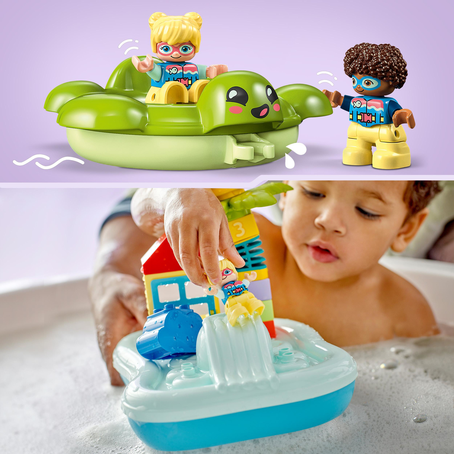 LEGO DUPLO Town Water Park 10989 Juego educativo de juguete de baño para  niños de 2 años en adelante, cuenta con un anillo de tortuga flotante y un