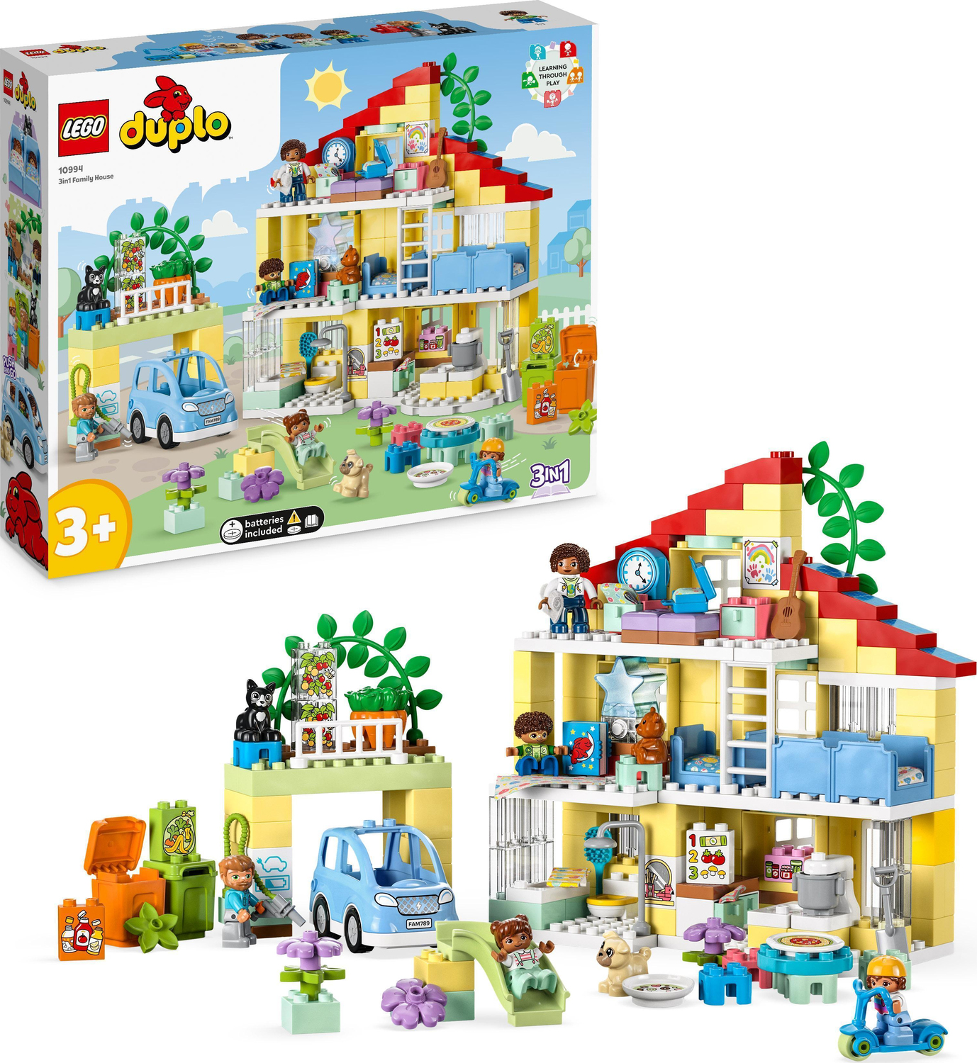 LEGO DUPLO 3 in 1 Family House Set with Toy Car - Imagination