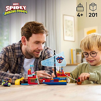  Lego Marvel Superheroes 11208 Team Spidey Pirate Ship 