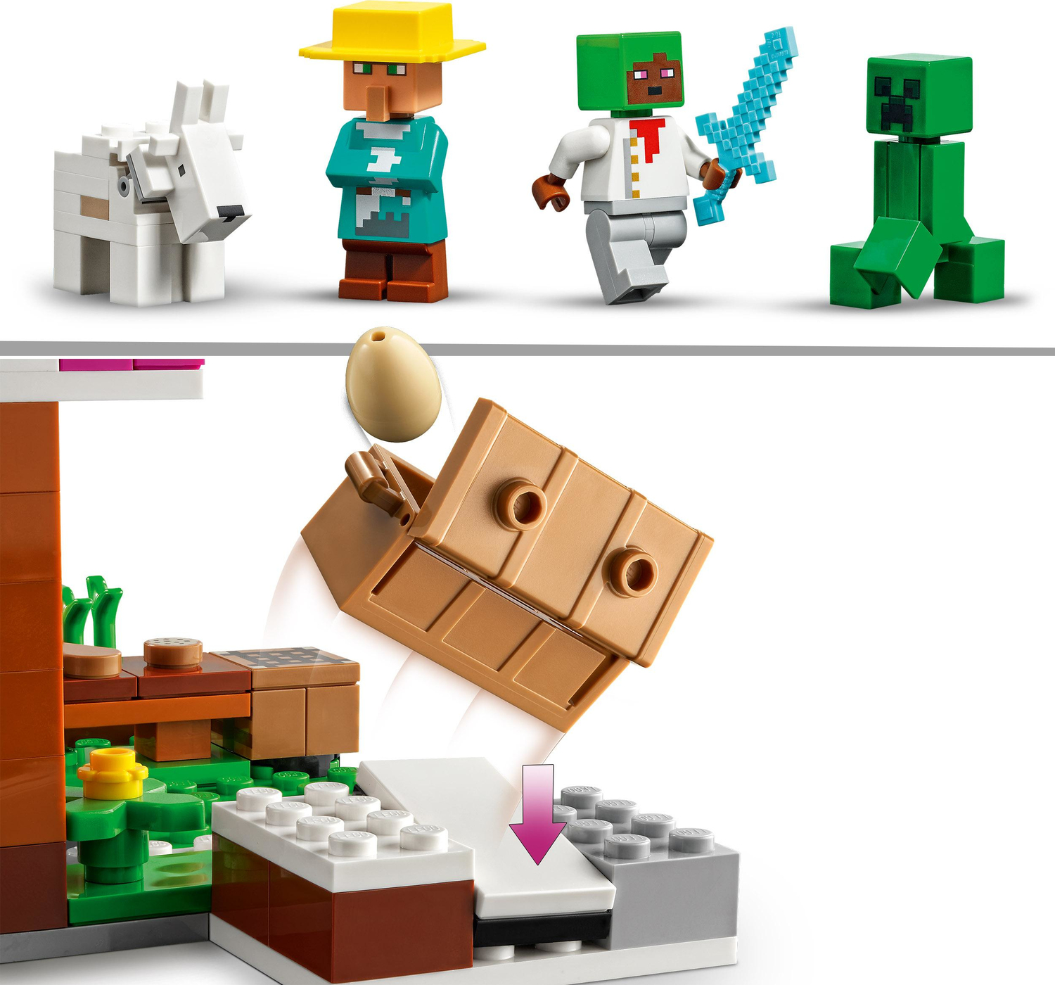 LEGO Minecraft The Bakery Building Kit 21184 Game-Inspired Minecraft Toy  Set for Kids Girls Boys Age 8+ Featuring 3 Minecraft Figures and Goat, with
