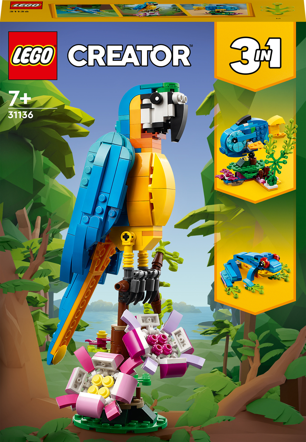  LEGO Creator 3 in 1 Exotic Parrot Building Toy Set