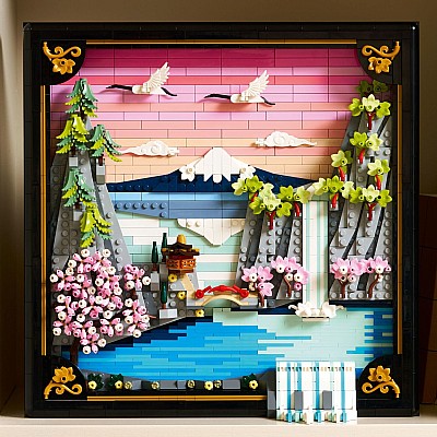 LEGO ART: Japanese Cherry Blossom Landscape