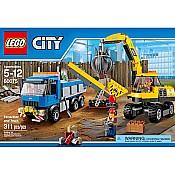 Excavator and Truck