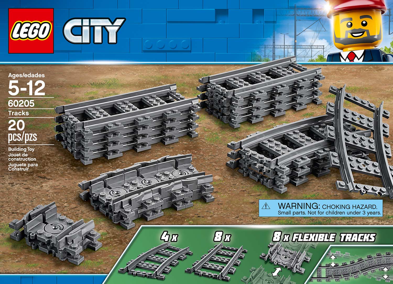 LEGO City Trains Pack de rails 60205 (20 pièces)