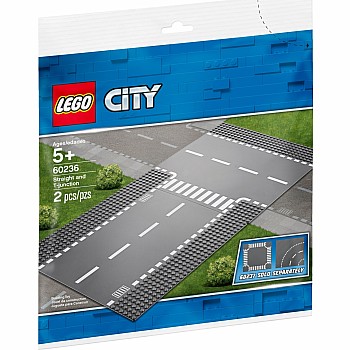  Lego City 60236 Straight and T-Junction Street Baseplate