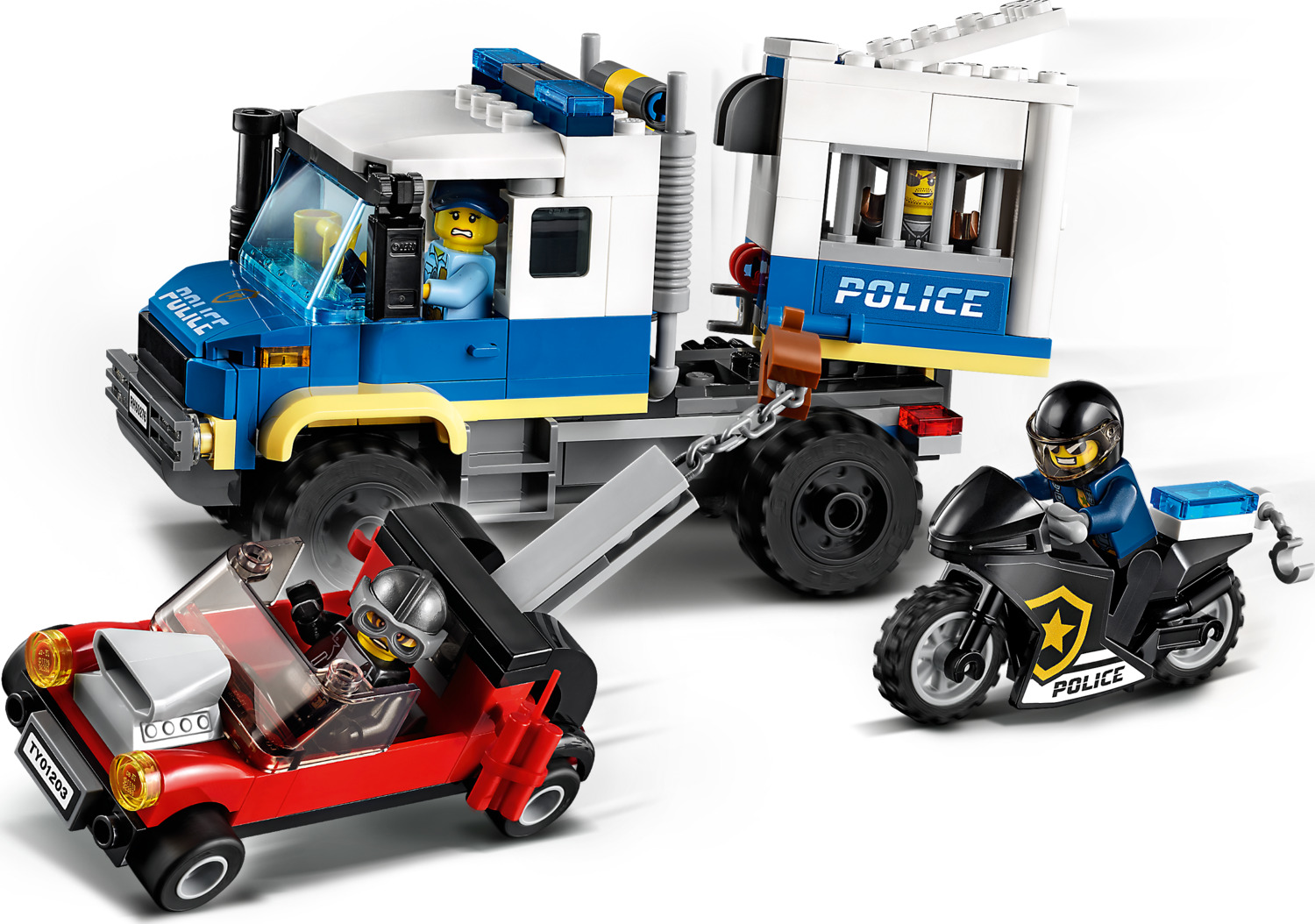 204Pcs Gudi New City police Prisoner Transport Vehicle Building Blocks Toy model 