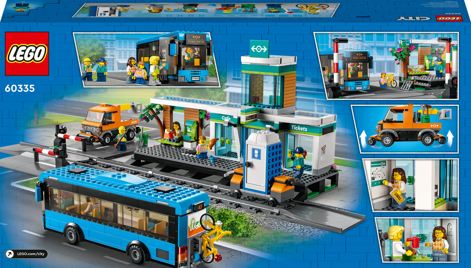 LEGO 60335 City La Gare: Aventure Urbaine avec Bus, Nacelle Élévatrice, 6  Minifigurines, Plaques de Route, Compatible avec Train City, Jouet Éducatif  pour Enfants Dès 7 Ans, Cadeau : : Jeux et Jouets