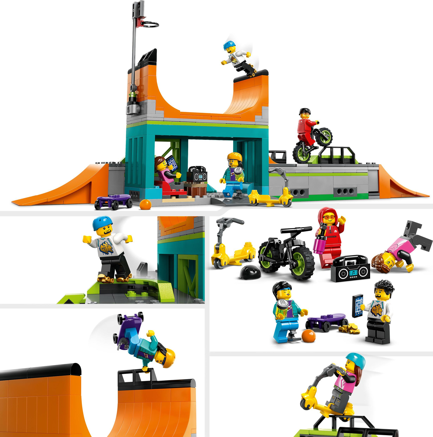  LEGO City Street Skate Park Building Toy Set, Includes