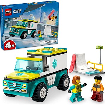 Lego City Great Vehicles 60403 Emergency Ambulance and Snowboarder