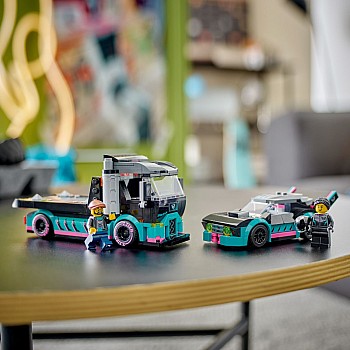 LEGO Race Car and Car Carrier Truck