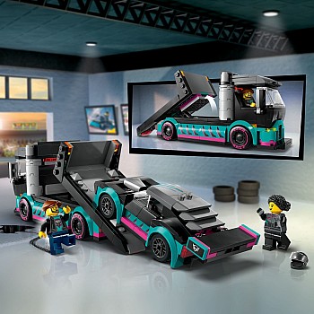  LEGO Race Car and Car Carrier Truck