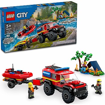 LEGO® 4x4 Fire Truck with Rescue Boat