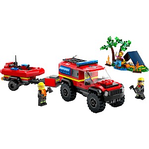 LEGO City Fire: 4x4 Fire Truck with Rescue Boat