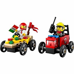  LEGO City 60458 Pizza vs Fire Truck Race Car Pack	